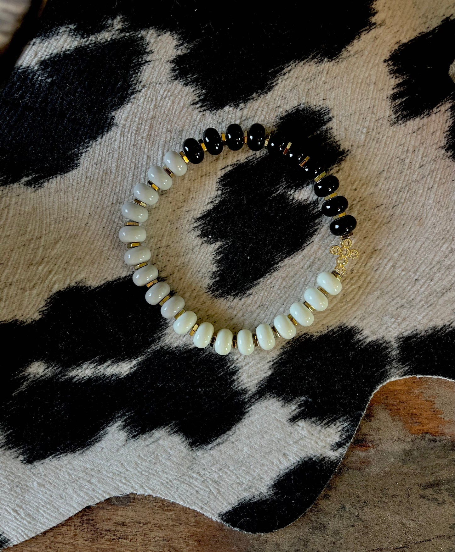 Black,White, Gray Gold Bracelet