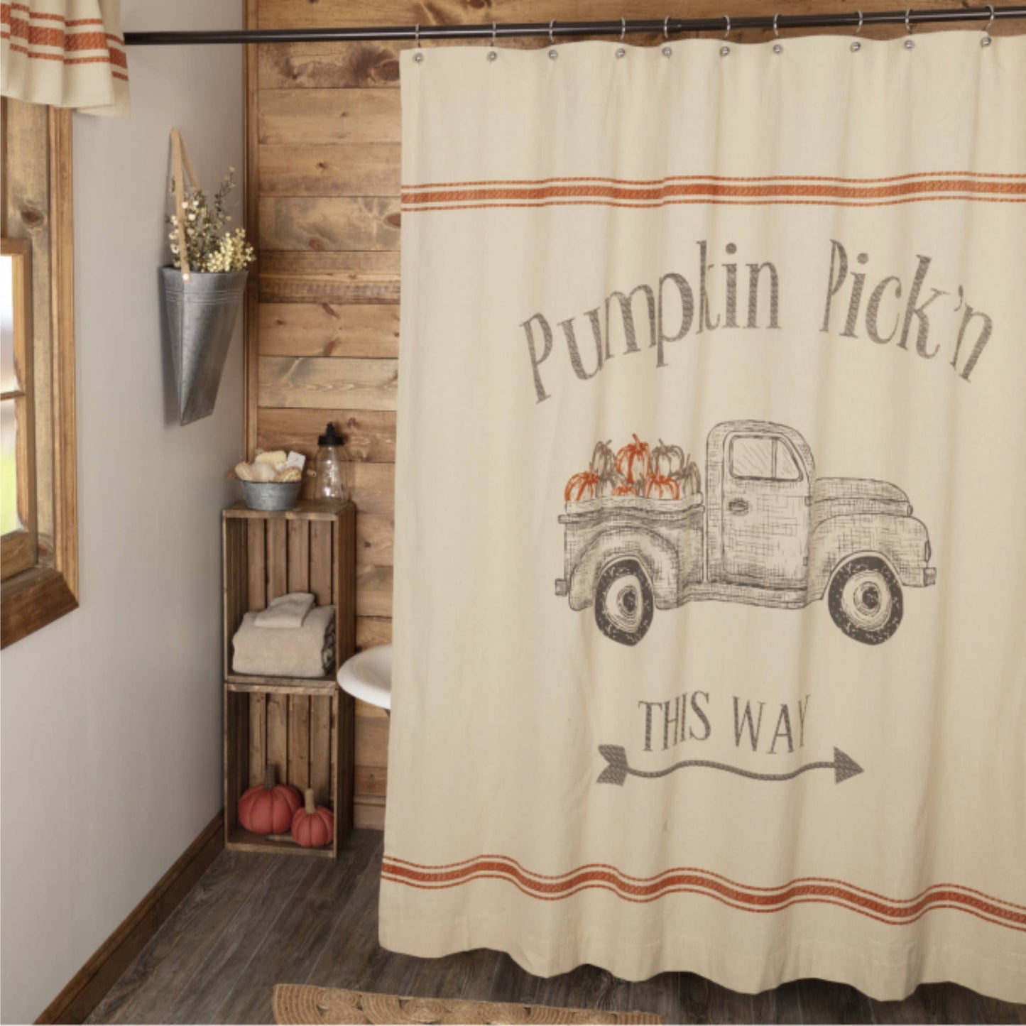 Harvest Market Truck Shower Curtain 72Lx72W