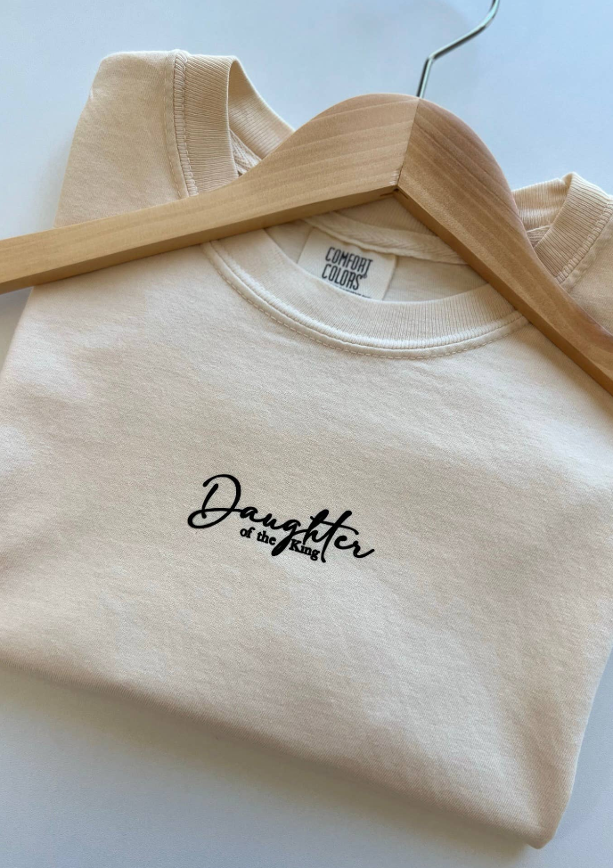 Minimalist Daughter of the King Cream Christian Shirt