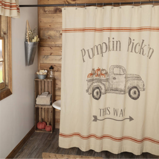 Harvest Market Truck Shower Curtain 72Lx72W