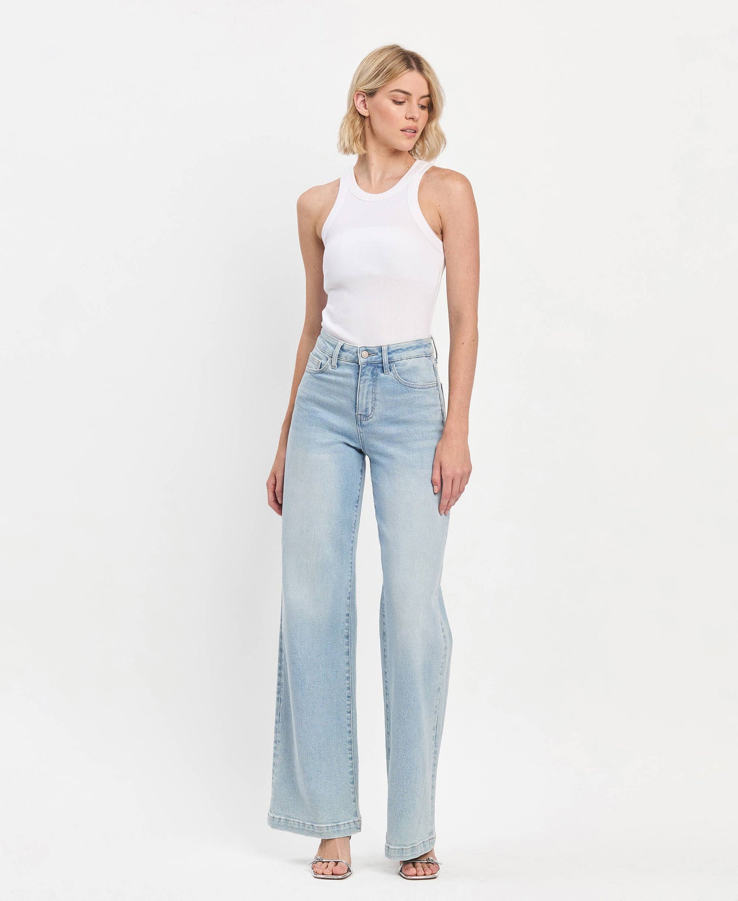 HIGH RISE FULL LENGTH WIDE LEG JEANS