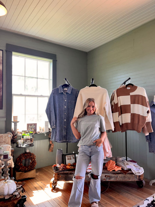 Embroidered Worship While You Wait Tee